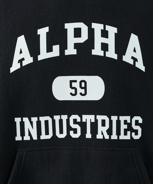 Alpha Industries（アルファインダストリーズ）の「ヴィンテージパーカースウェット（パーカー・メンズ・ブラック/ヘザーグレー/ネイビー・MEDIUM/LARGE/X-LARGE）」の16枚目の写真