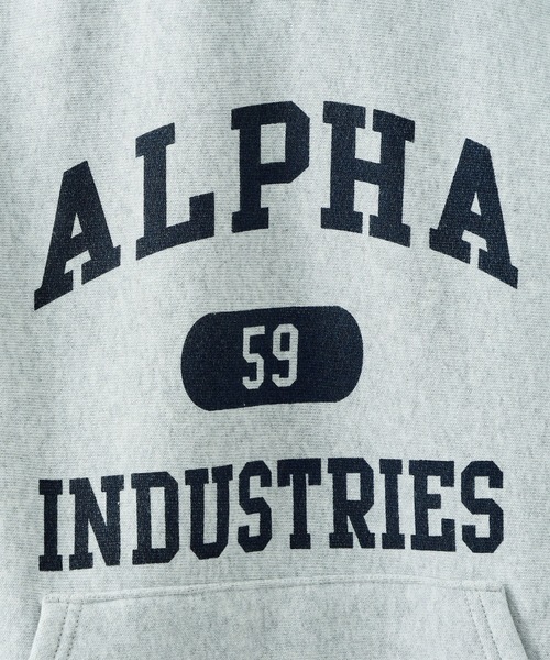 Alpha Industries（アルファインダストリーズ）の「ヴィンテージパーカースウェット（パーカー・メンズ・ブラック/ヘザーグレー/ネイビー・MEDIUM/LARGE/X-LARGE）」の21枚目の写真