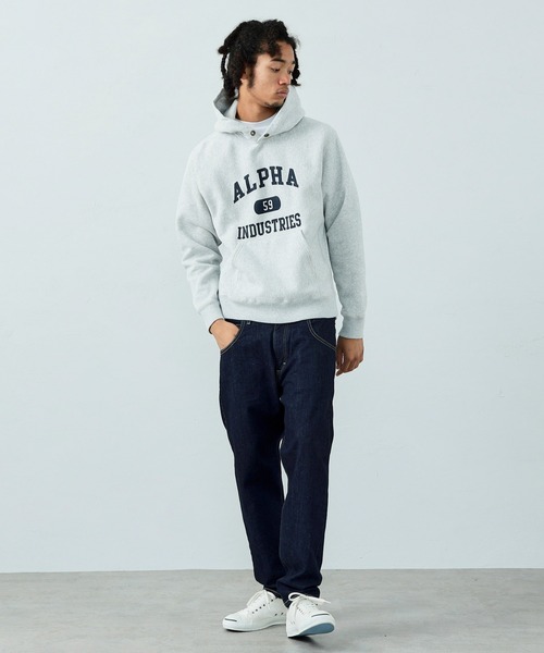Alpha Industries（アルファインダストリーズ）の「ヴィンテージパーカースウェット（パーカー・メンズ・ブラック/ヘザーグレー/ネイビー・MEDIUM/LARGE/X-LARGE）」の22枚目の写真