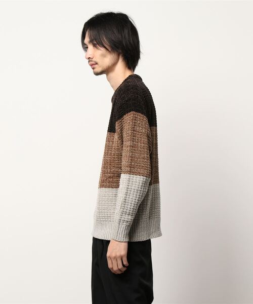 STYLEBLOCK(スタイルブロック)の「ポリモール変形カノコ編みクルーネックニットセーター(ニット/セーター・メンズ・ブラック/ネイビー/ブラウン/グレー系その他/タン/チャコール/ブルー系その他・L/M)」の8枚目の写真