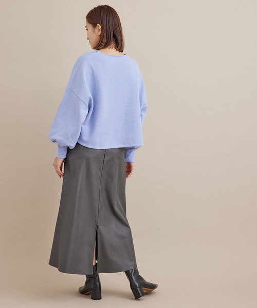 SALON adam et rope'（サロン アダム エ ロペ）の「【WEB限定】袖ボリュームクロップドプルオーバー（Tシャツ/カットソー・レディース・ブラック/ブルー系その他4/イエロー・FREE）」の20枚目の写真