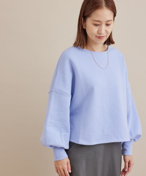 SALON adam et rope'（サロン アダム エ ロペ）の「【WEB限定】袖ボリュームクロップドプルオーバー（Tシャツ/カットソー・レディース・ブラック/ブルー系その他4/イエロー・FREE）」の10枚目の写真