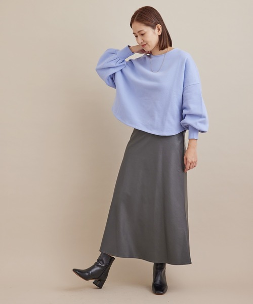 SALON adam et rope'（サロン アダム エ ロペ）の「【WEB限定】袖ボリュームクロップドプルオーバー（Tシャツ/カットソー・レディース・ブラック/ブルー系その他4/イエロー・FREE）」の19枚目の写真