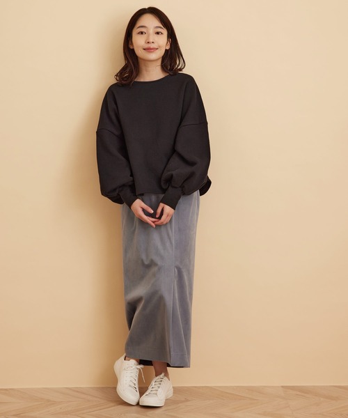 SALON adam et rope'（サロン アダム エ ロペ）の「【WEB限定】袖ボリュームクロップドプルオーバー（Tシャツ/カットソー・レディース・ブラック/ブルー系その他4/イエロー・FREE）」の4枚目の写真