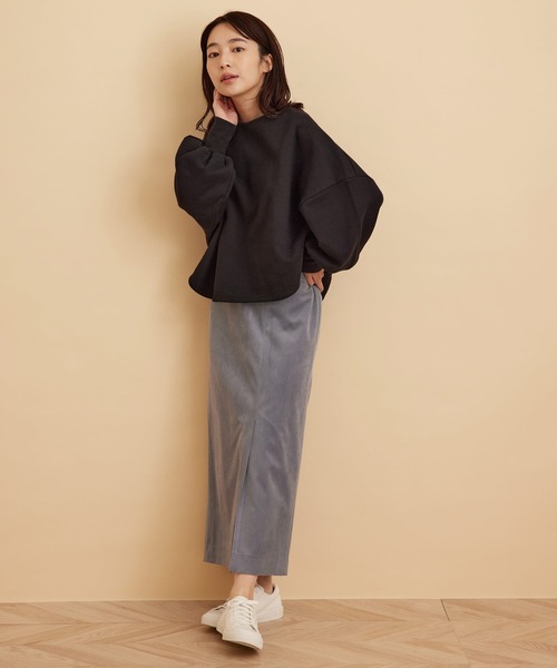 SALON adam et rope'（サロン アダム エ ロペ）の「【WEB限定】袖ボリュームクロップドプルオーバー（Tシャツ/カットソー・レディース・ブラック/ブルー系その他4/イエロー・FREE）」の8枚目の写真