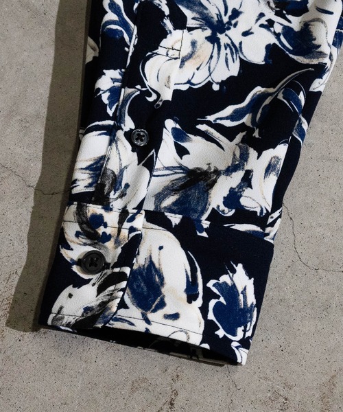 GLOVE HOUSE（グローブハウス）の「【a】国産/日本製　ソフトポリエステル総柄シャツ/とろみシャツ（シャツ/ブラウス・メンズ・ブラウン/ネイビー系2/ネイビー/パープル系その他/パープル/グレー系その他/ホワイト/グレー・LARGE/MEDIUM）」の15枚目の写真