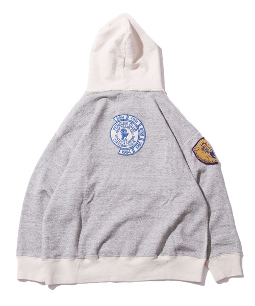 DENIM DUNGAREE（デニムダンガリー）の「DENIM DUNGAREE/ビンテージ トンプキン裏毛 23パーカー 刺繍パッチ サガラ刺繍パッチ アメカジ（パーカー・キッズ・ネイビー/グレー・140/130）」の8枚目の写真