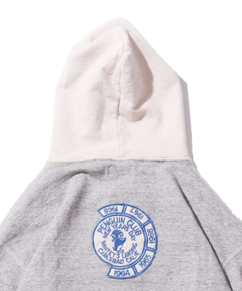 DENIM DUNGAREE（デニムダンガリー）の「DENIM DUNGAREE/ビンテージ トンプキン裏毛 23パーカー 刺繍パッチ サガラ刺繍パッチ アメカジ（パーカー・キッズ・ネイビー/グレー・140/130）」の9枚目の写真