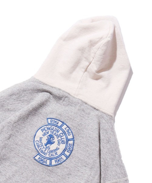 DENIM DUNGAREE（デニムダンガリー）の「DENIM DUNGAREE/ビンテージ トンプキン裏毛 23パーカー 刺繍パッチ サガラ刺繍パッチ アメカジ（パーカー・キッズ・ネイビー/グレー・140/130）」の10枚目の写真