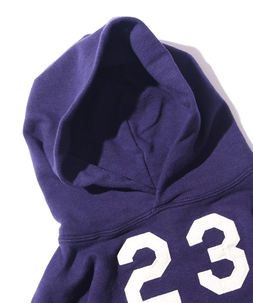 DENIM DUNGAREE（デニムダンガリー）の「DENIM DUNGAREE/ビンテージ トンプキン裏毛 23パーカー 刺繍パッチ サガラ刺繍パッチ アメカジ（パーカー・キッズ・ネイビー/グレー・140/130）」の11枚目の写真