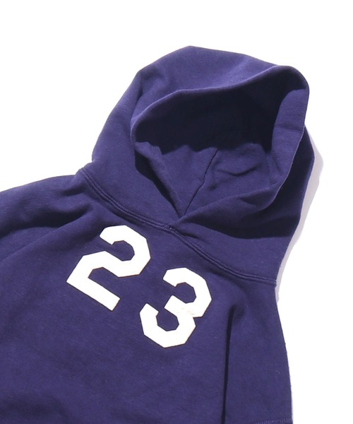 DENIM DUNGAREE（デニムダンガリー）の「DENIM DUNGAREE/ビンテージ トンプキン裏毛 23パーカー 刺繍パッチ サガラ刺繍パッチ アメカジ（パーカー・キッズ・ネイビー/グレー・140/130）」の22枚目の写真