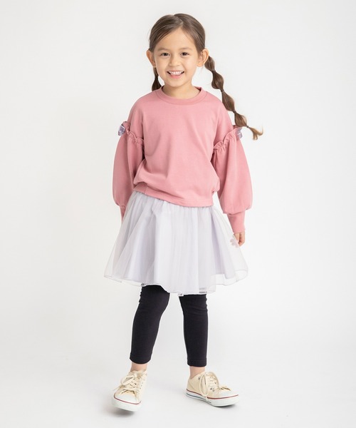 BRANSHES(ブランシェス)の「【あったか】レギンス付きチュール裏起毛スカート(スカート・キッズ・ピンクベージュ/ライトグレー・140/120/90/100/110/130/150)」の12枚目の写真