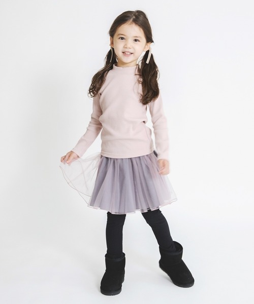 BRANSHES(ブランシェス)の「【あったか】レギンス付きチュール裏起毛スカート(スカート・キッズ・ピンクベージュ/ライトグレー・140/120/90/100/110/130/150)」の21枚目の写真
