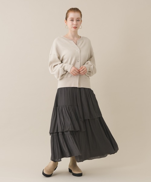 CLOCHE(クロシェ)の「cloche ラゲットリブカーディガン(カーディガン/ボレロ・レディース・チャコールグレー/アイボリー/ブルー・FREE)」の15枚目の写真