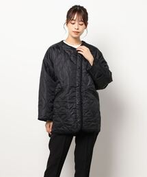 Samansa Mos2 blue | キルティングジャケット(ノーカラージャケット)