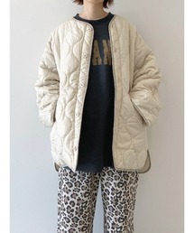 Samansa Mos2 blue | キルティングジャケット(ノーカラージャケット)