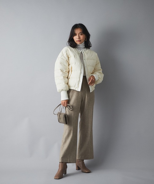 RIVE DROITE(リヴドロワ)の「どんなスタイリングにも合わせやすい ナイロンワッシャーダウンブルゾン(ダウンジャケット/コート・レディース・オフホワイト/カーキ・FREE)」の8枚目の写真