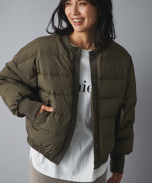 RIVE DROITE(リヴドロワ)の「どんなスタイリングにも合わせやすい ナイロンワッシャーダウンブルゾン(ダウンジャケット/コート・レディース・オフホワイト/カーキ・FREE)」の11枚目の写真