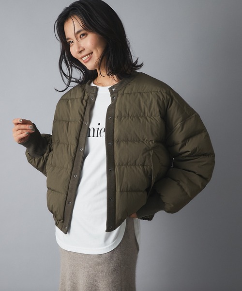 RIVE DROITE(リヴドロワ)の「どんなスタイリングにも合わせやすい ナイロンワッシャーダウンブルゾン(ダウンジャケット/コート・レディース・オフホワイト/カーキ・FREE)」の12枚目の写真