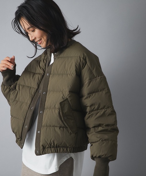 RIVE DROITE(リヴドロワ)の「どんなスタイリングにも合わせやすい ナイロンワッシャーダウンブルゾン(ダウンジャケット/コート・レディース・オフホワイト/カーキ・FREE)」の13枚目の写真