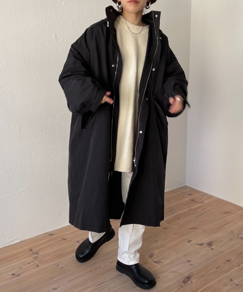 wee9s(ウィークス)の「2way over size mods coat / ツーウェイオーバーサイズフード収納可能モッズコート(モッズコート・レディース・ブラック/アイボリー/オレンジ/カーキ/ベージュ・FREE)」の22枚目の写真