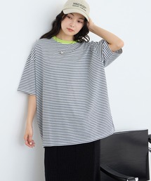 forksy.（フォルクシー）の「【forksy.】半袖配色リブオーバーサイズボーダーカットソー マルチボーダー（Tシャツ/カットソー）」