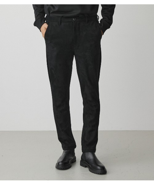 AZUL by moussy(アズールバイマウジー)の「FAUX SUEDE STATHAM PANTS/フェイクスエードステイサムパンツ(その他パンツ・メンズ・ブラック・SMALL/MEDIUM/LARGE)」の1枚目の写真
