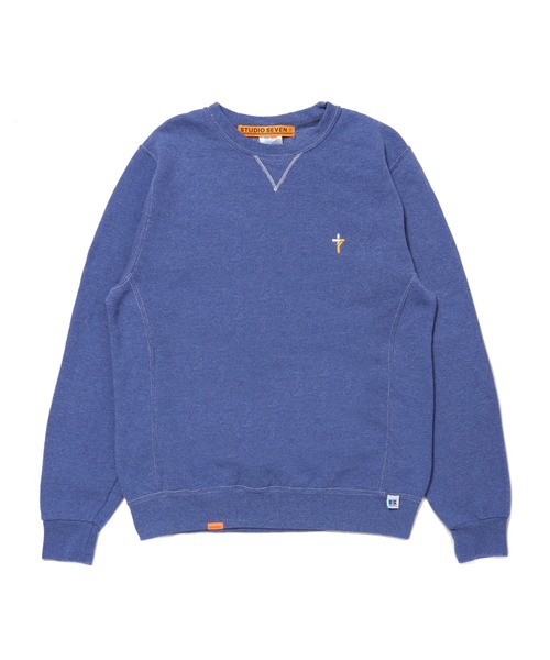 STUDIO SEVEN(スタジオ セブン)の「Russell Athletic STUDIO SEVEN 7Cross Sweat Shirt【STUDIOSEVEN/スタジオセブン】(スウェット・メンズ・ヘザーグレー/ブラック/レッド/ベージュ/グリーン/ネイビー/パープル・MEDIUM/LARGE)」の5枚目の写真