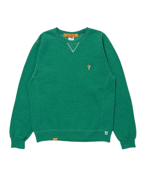 STUDIO SEVEN(スタジオ セブン)の「Russell Athletic STUDIO SEVEN 7Cross Sweat Shirt【STUDIOSEVEN/スタジオセブン】(スウェット・メンズ・ヘザーグレー/ブラック/レッド/ベージュ/グリーン/ネイビー/パープル・MEDIUM/LARGE)」の4枚目の写真