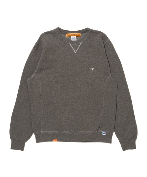 STUDIO SEVEN(スタジオ セブン)の「Russell Athletic STUDIO SEVEN 7Cross Sweat Shirt【STUDIOSEVEN/スタジオセブン】(スウェット・メンズ・ヘザーグレー/ブラック/レッド/ベージュ/グリーン/ネイビー/パープル・MEDIUM/LARGE)」の1枚目の写真