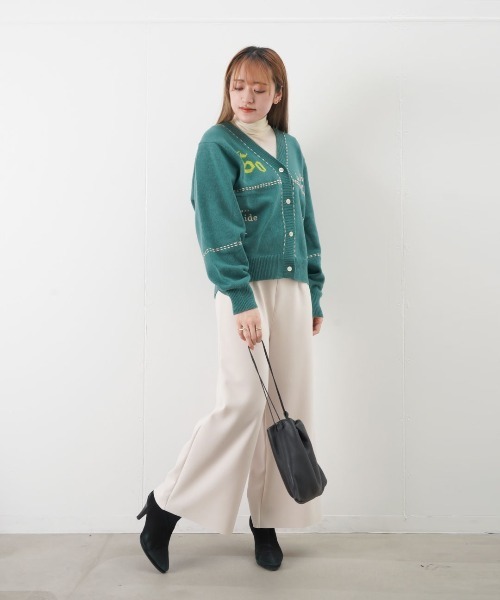 blanc basque(ブランバスク)の「BLANC basque ブランバスク 太糸ハンドステッチ×ロゴ入りニット(カーディガン/ボレロ・レディース・ブラック/グリーン/アイボリー・M(38))」の18枚目の写真