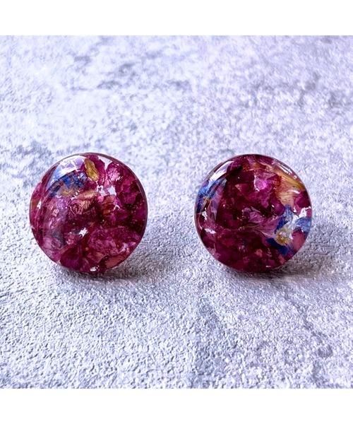 tone（トーン）の「【Willija】金属アレルギー対応《花景》フラワーピアス大(MA)（ピアス（両耳用）・レディース・ホワイト/パープル/ブルー/パープル系その他2/ライム/ローズ/アクア/ロイヤルブルー/バイオレット/レッド/ブラック/グリーン/オレンジ/ゴールド/シルバー・FREE）」の12枚目の写真