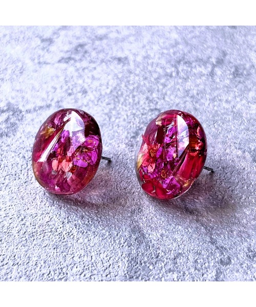 tone（トーン）の「【Willija】金属アレルギー対応《花景》フラワーピアス大(MA)（ピアス（両耳用）・レディース・ホワイト/パープル/ブルー/パープル系その他2/ライム/ローズ/アクア/ロイヤルブルー/バイオレット/レッド/ブラック/グリーン/オレンジ/ゴールド/シルバー・FREE）」の20枚目の写真