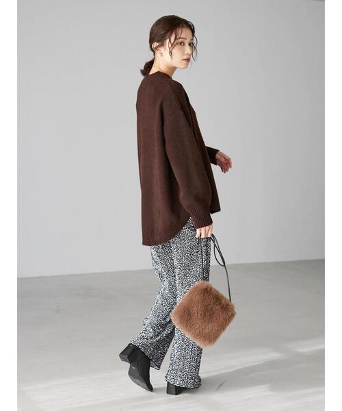 Green Parks(グリーンパークス)の「ウールブレンド 裾ラウンドプルオーバー*(ニット/セーター・レディース・ベージュ/杢グレー/ブラウン/グリーン・FREE)」の21枚目の写真