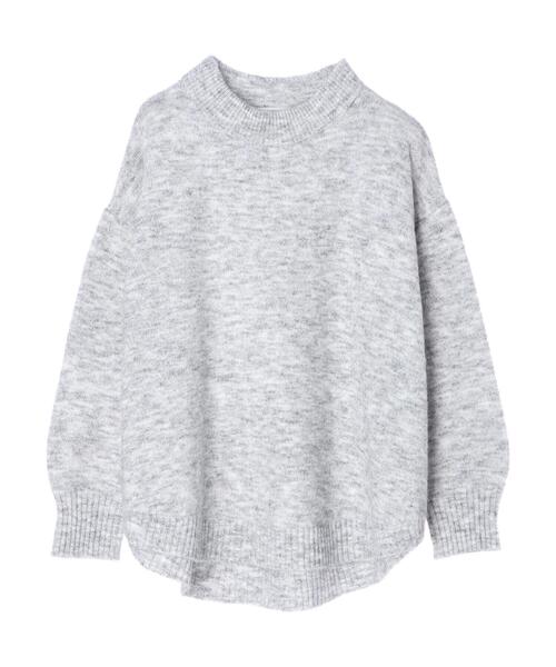 Green Parks(グリーンパークス)の「ウールブレンド 裾ラウンドプルオーバー*(ニット/セーター・レディース・ベージュ/杢グレー/ブラウン/グリーン・FREE)」の8枚目の写真