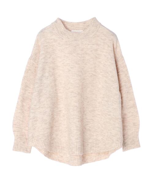 Green Parks(グリーンパークス)の「ウールブレンド 裾ラウンドプルオーバー*(ニット/セーター・レディース・ベージュ/杢グレー/ブラウン/グリーン・FREE)」の7枚目の写真