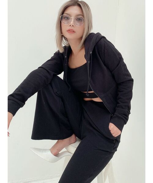 GYDA（ジェイダ）の「コルセットリブデザインZIP UP パーカー（パーカー・レディース・オフホワイト/ブラック/ベージュ・FREE）」の21枚目の写真