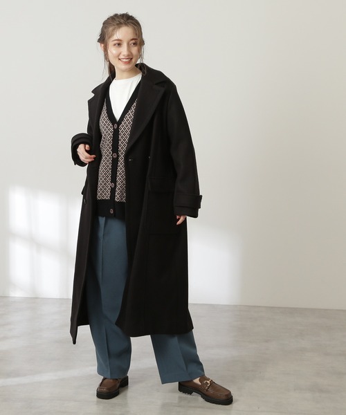 N.（N. Natural Beauty Basic）（エヌエヌナチュラルビューティーベーシック）の「【S Size Line】◆テックウールチェスターコート（チェスターコート・レディース・ブラック/ピンク/モカ・SMALL/MEDIUM）」の9枚目の写真