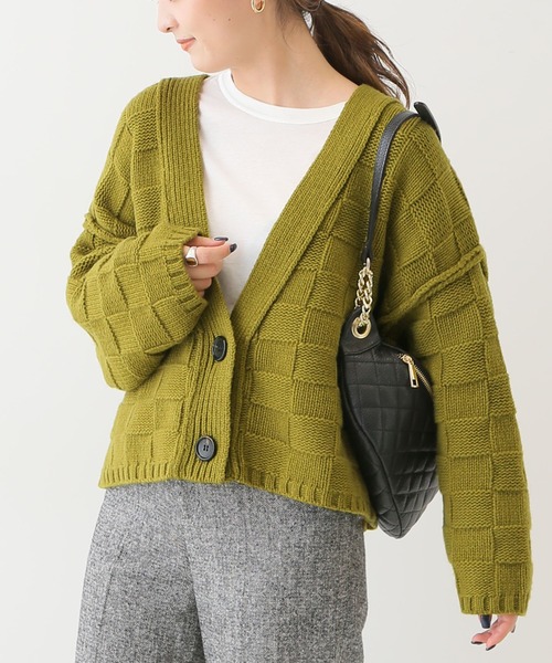 SLOBE citron.（スローブシトロン）の「SLOBE citron. ブロック編みニット◆（カーディガン/ボレロ・レディース・ブラック/ホワイト/イエロー・FREE）」の13枚目の写真