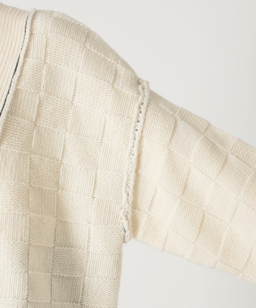 SLOBE citron.（スローブシトロン）の「SLOBE citron. ブロック編みニット◆（カーディガン/ボレロ・レディース・ブラック/ホワイト/イエロー・FREE）」の10枚目の写真