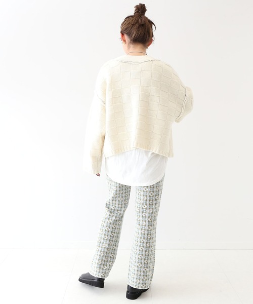 SLOBE citron.（スローブシトロン）の「SLOBE citron. ブロック編みニット◆（カーディガン/ボレロ・レディース・ブラック/ホワイト/イエロー・FREE）」の17枚目の写真