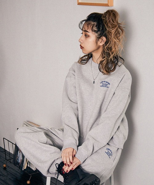 PBLIM（ページボーイリム）の「【PAGEBOYLIM】ウラキモウルーズクルー（スウェット・レディース・ブルー/グリーン/クリーム/杢グレー・MEDIUM/LARGE）」の11枚目の写真