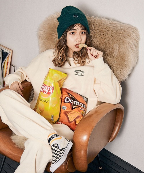 PBLIM（ページボーイリム）の「【PAGEBOYLIM】ウラキモウルーズクルー（スウェット・レディース・ブルー/グリーン/クリーム/杢グレー・MEDIUM/LARGE）」の12枚目の写真