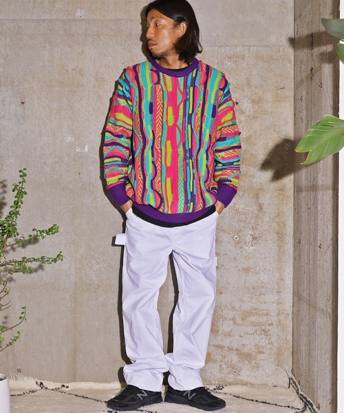 THRIFTY LOOK（スリフティールック）の「THRIFTY LOOK/スリフティルック COOGI CREW SWEATER クルーセーター ニット 3Dニット（ニット/セーター・メンズ・ブラック/パープル/ネイビー/ホワイト・FREE）」の18枚目の写真