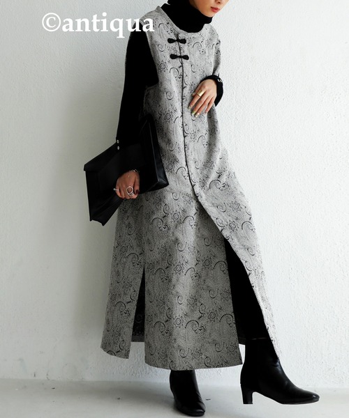 antiqua（アンティカ）の「スリットチャイナロングベスト