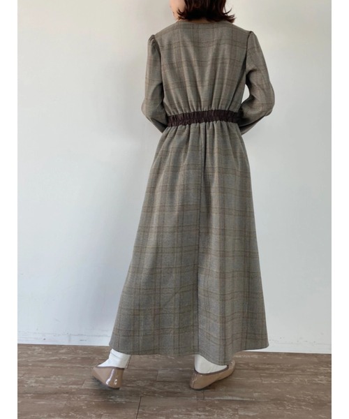 Areeam（アリーム）の「過去も愛せるチェックワンピース（ワンピース・レディース・ベージュ/ブラウン・FREE）」の9枚目の写真