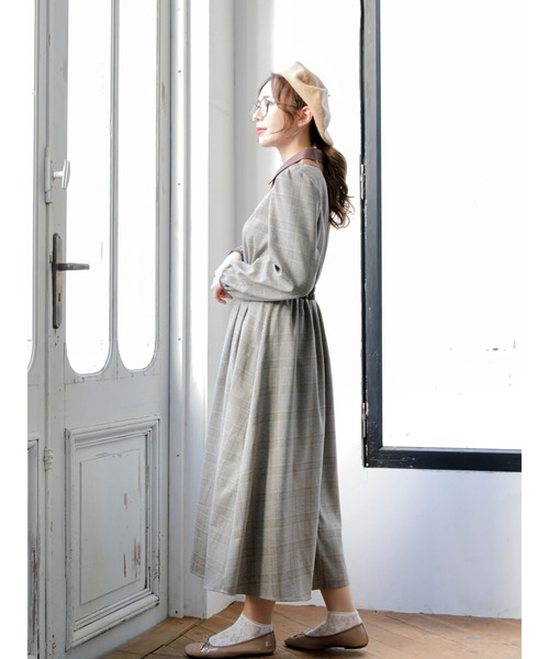 Areeam（アリーム）の「過去も愛せるチェックワンピース（ワンピース・レディース・ベージュ/ブラウン・FREE）」の16枚目の写真