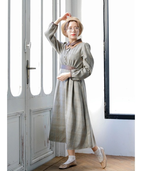 Areeam（アリーム）の「過去も愛せるチェックワンピース（ワンピース・レディース・ベージュ/ブラウン・FREE）」の19枚目の写真