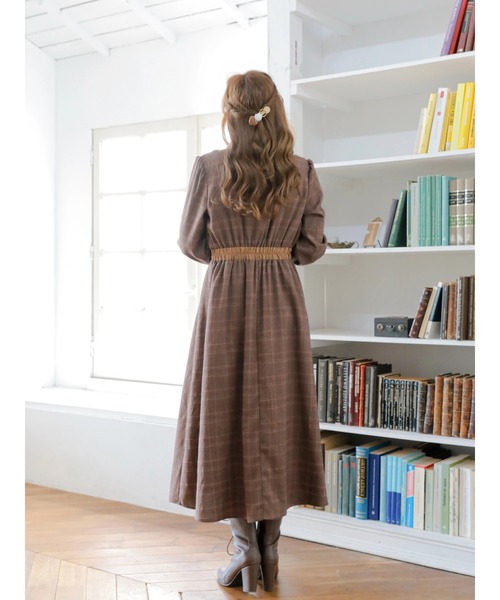 Areeam（アリーム）の「過去も愛せるチェックワンピース（ワンピース・レディース・ベージュ/ブラウン・FREE）」の17枚目の写真