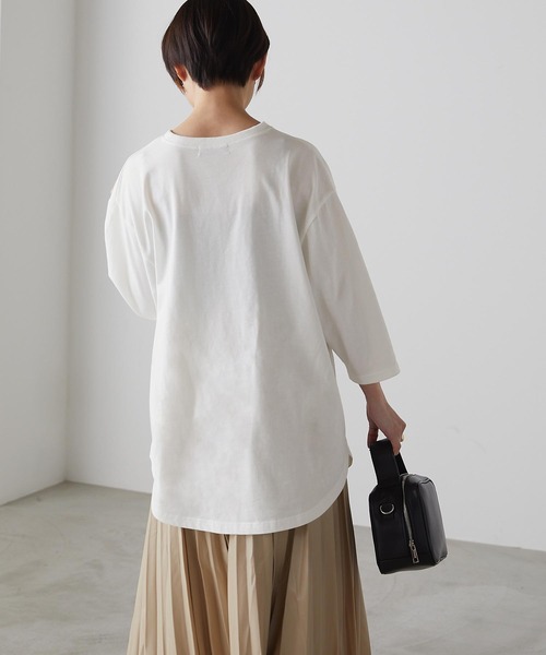 forksy.(フォルクシー)の「【forksy.】ビックカレッジロゴベースボールTシャツ(Tシャツ/カットソー・レディース・ホワイト/イエロー/アイボリー/杢グレー・FREE)」の7枚目の写真